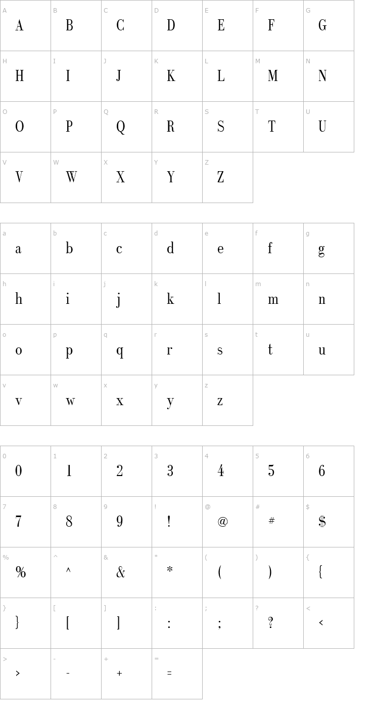 Character Map Recital SSi Font