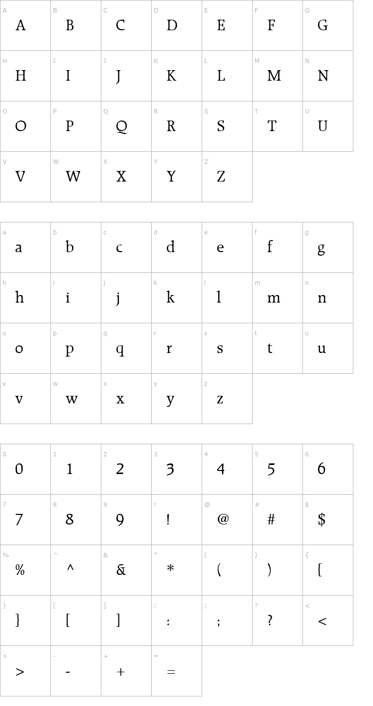 Character Map Recognita SSi Font