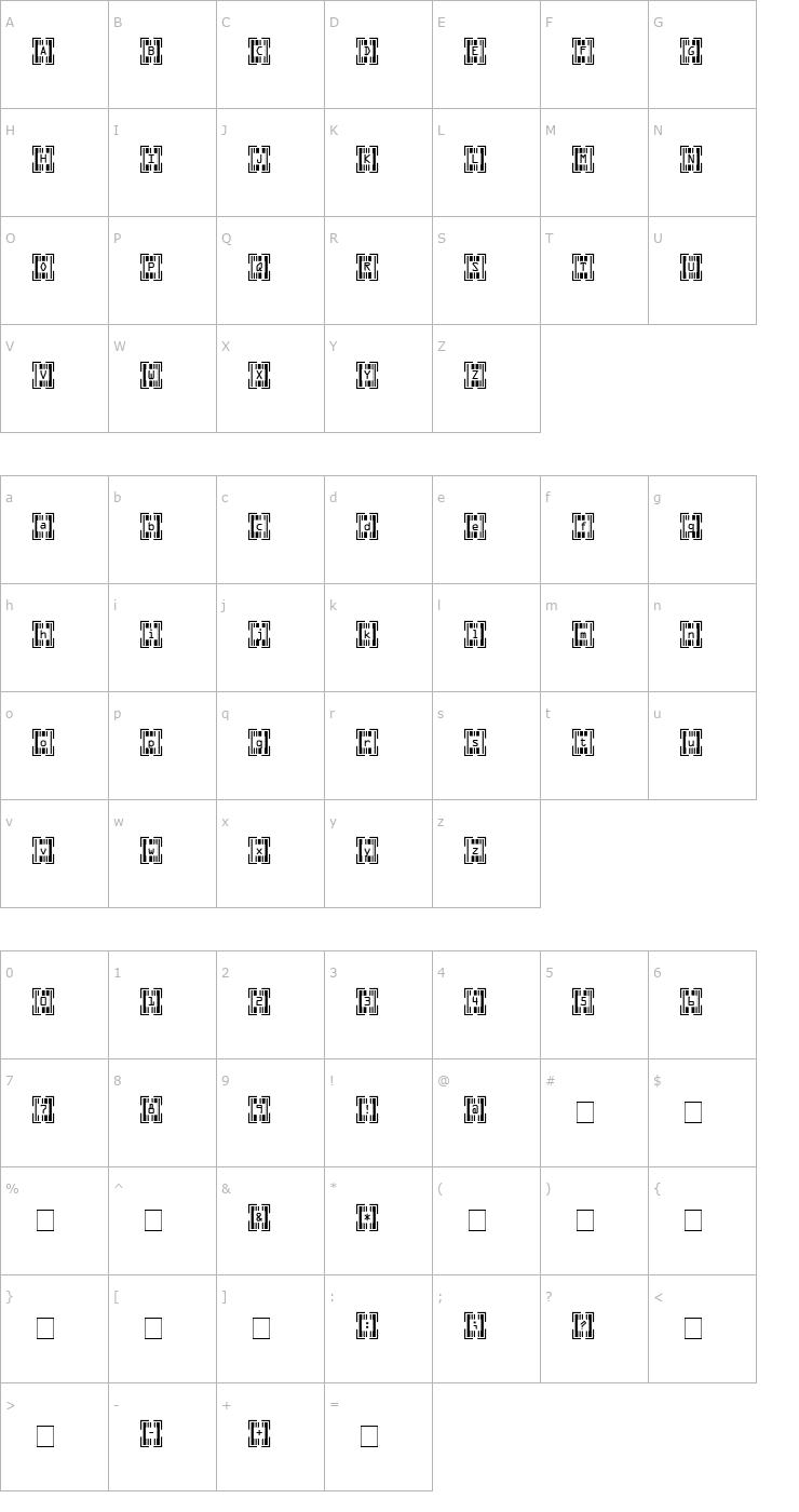 Character Map Recognition Font