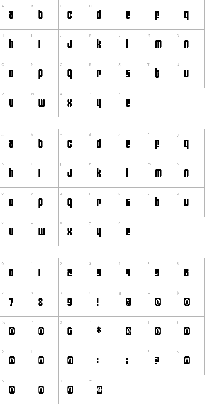 Character Map Reconnez Font