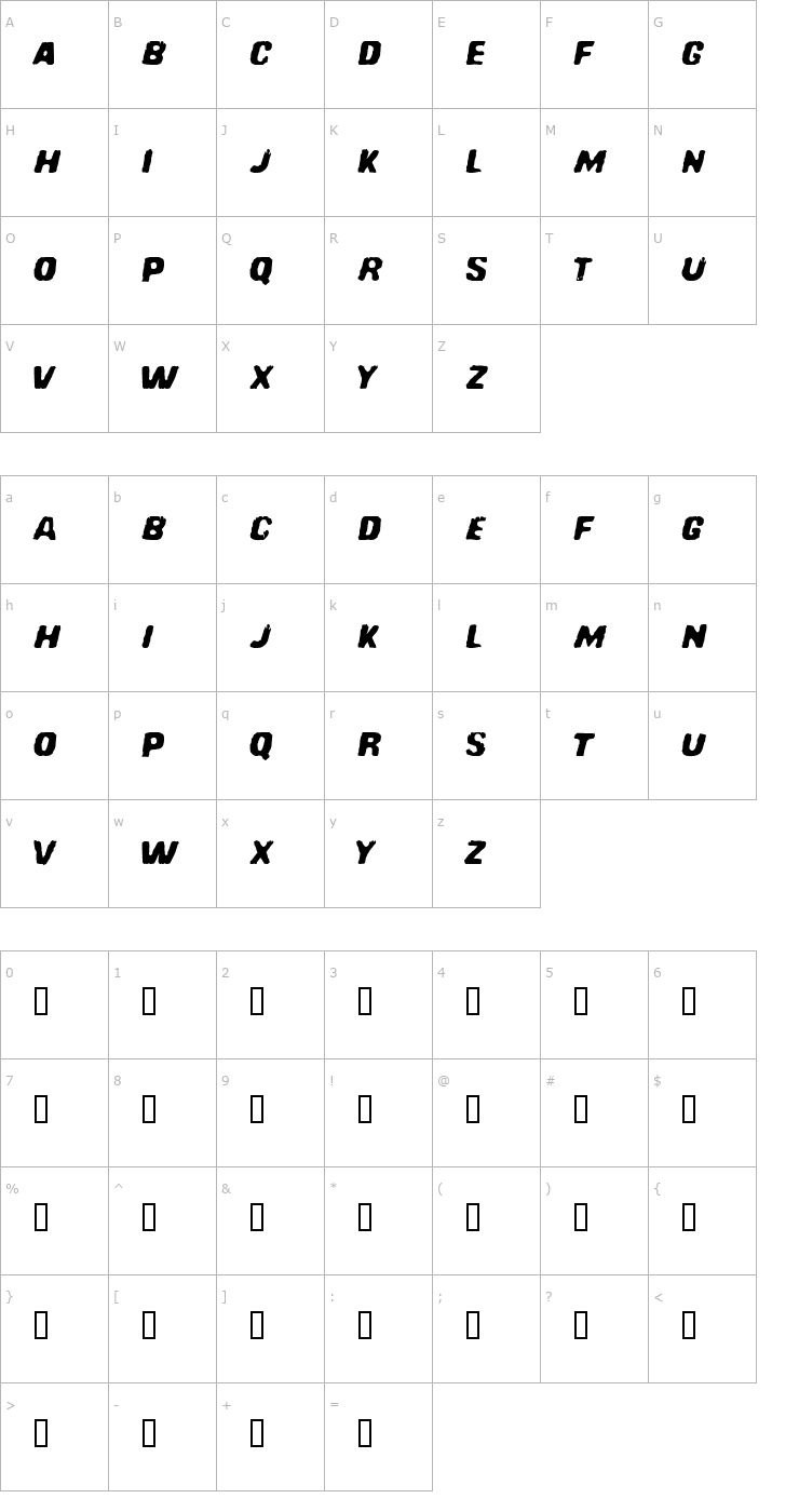 Character Map Redcomet Font