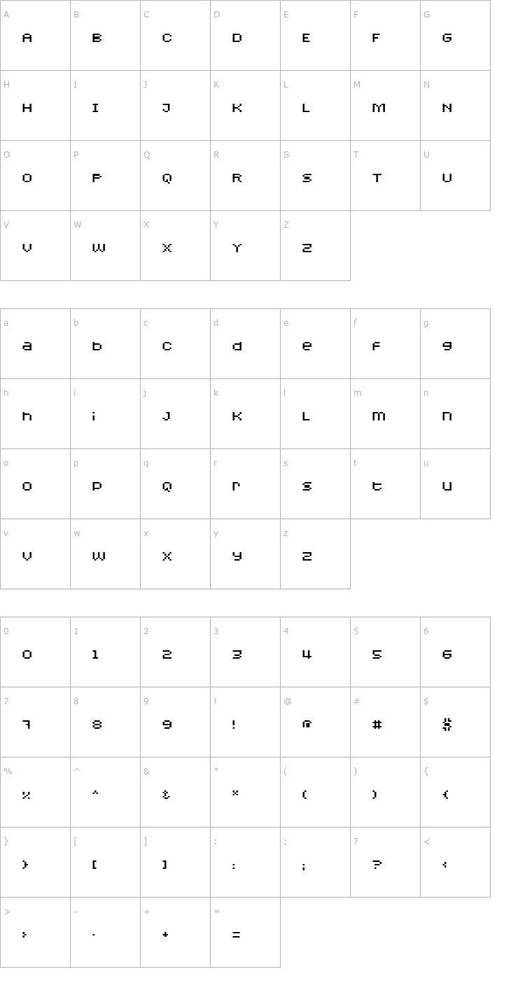Character Map Redensek Font