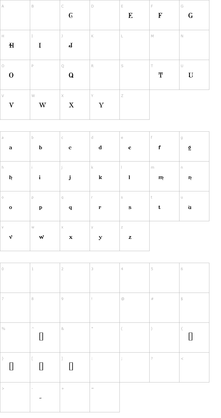 Character Map redraw3 Font