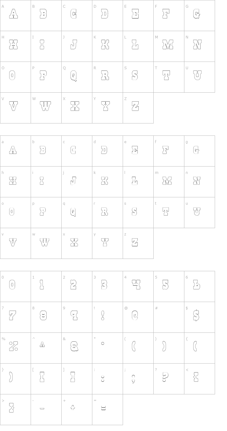 Character Map Regulators Outline Font