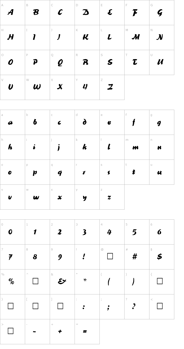 Character Map Reindeer SF Font