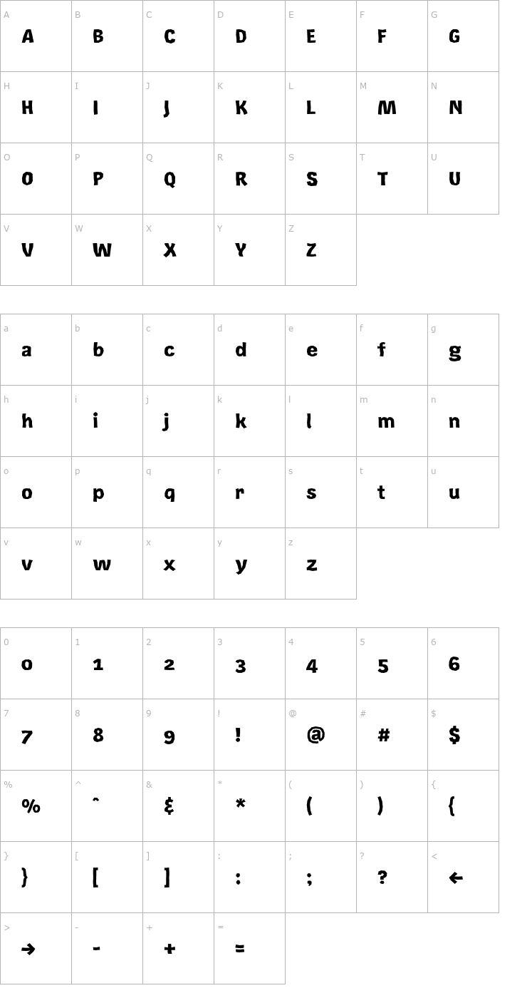 Character Map Rekord Black Font