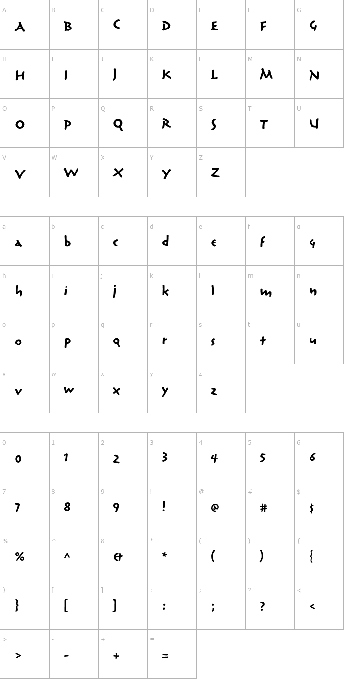 Character Map ReliqStd-BoldExtraActive Font