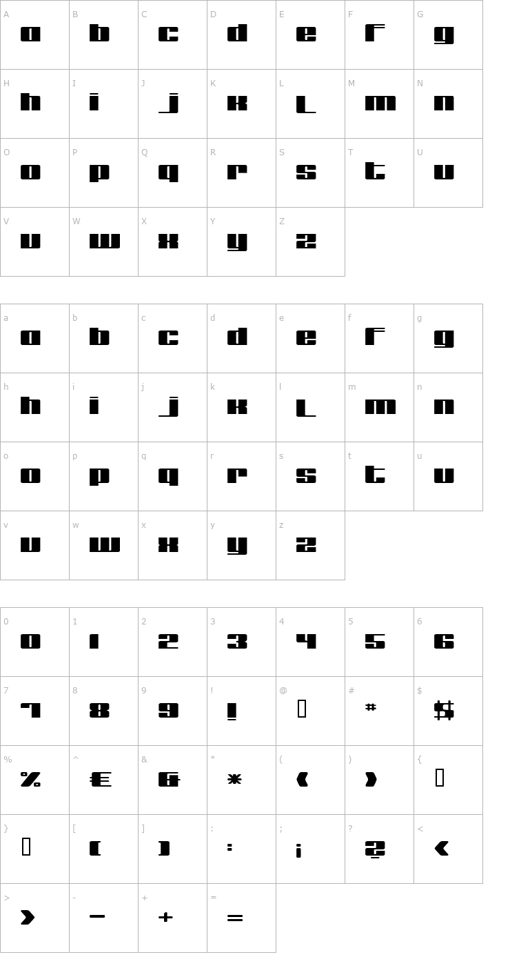 Character Map remakeoffabulous3 Bold Font