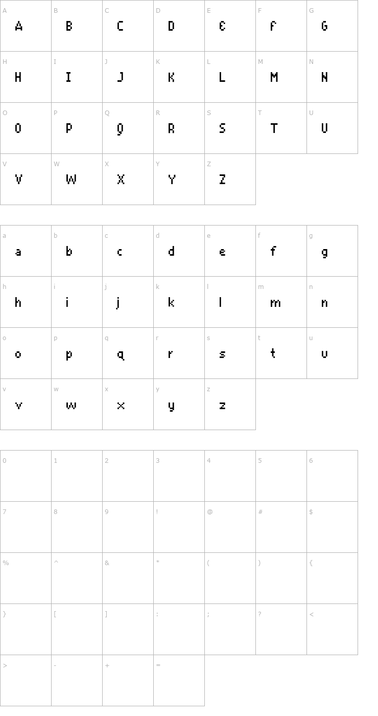 Character Map Remote-SmallFlash Font