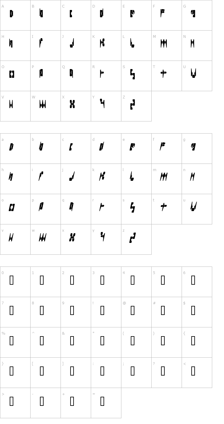 Character Map Reningsverk Font