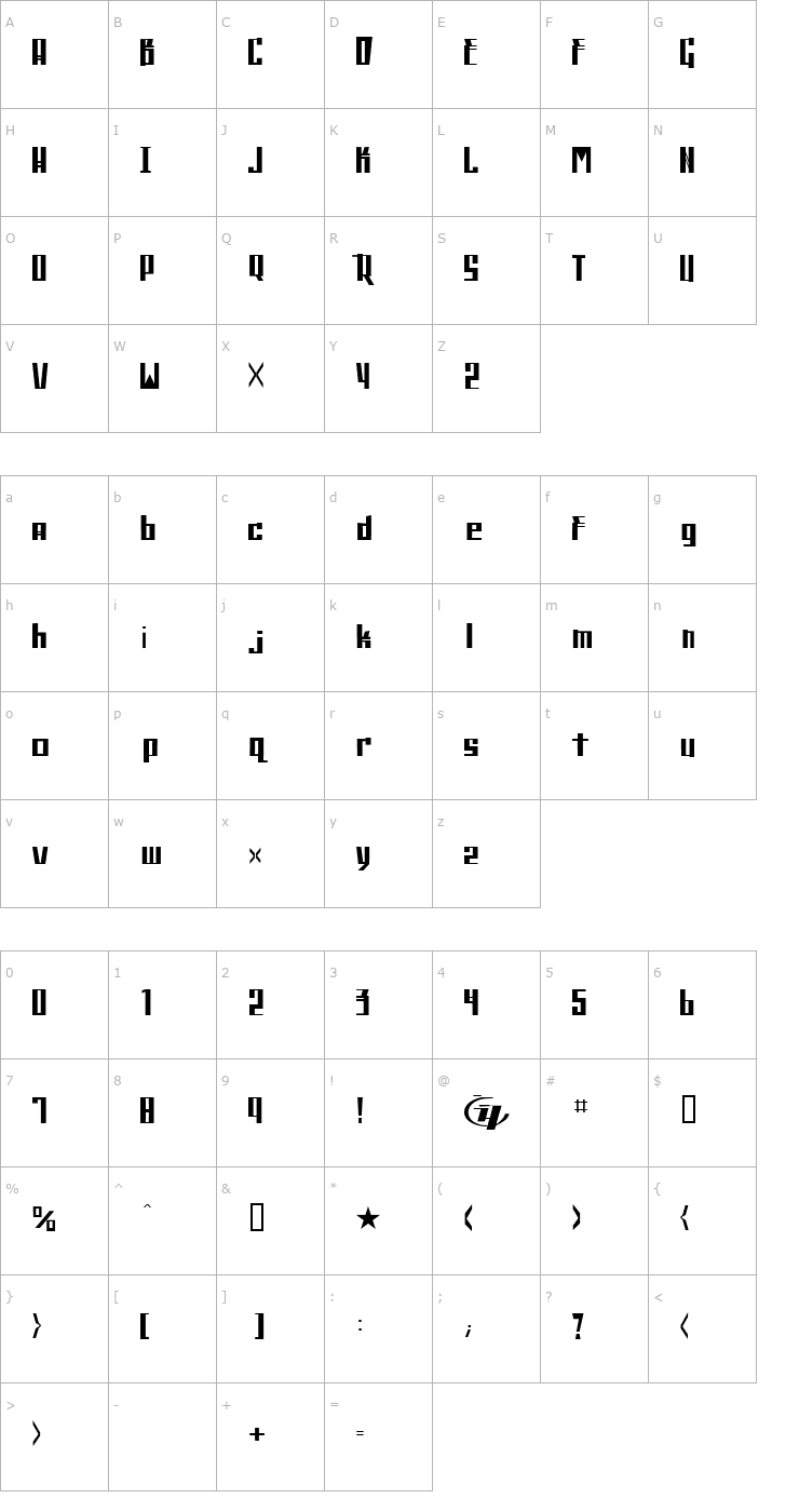 Character Map Republica Font