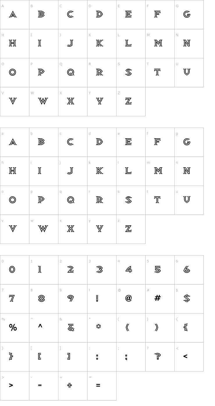 Character Map Republik Serif ICG 03 Alt Font