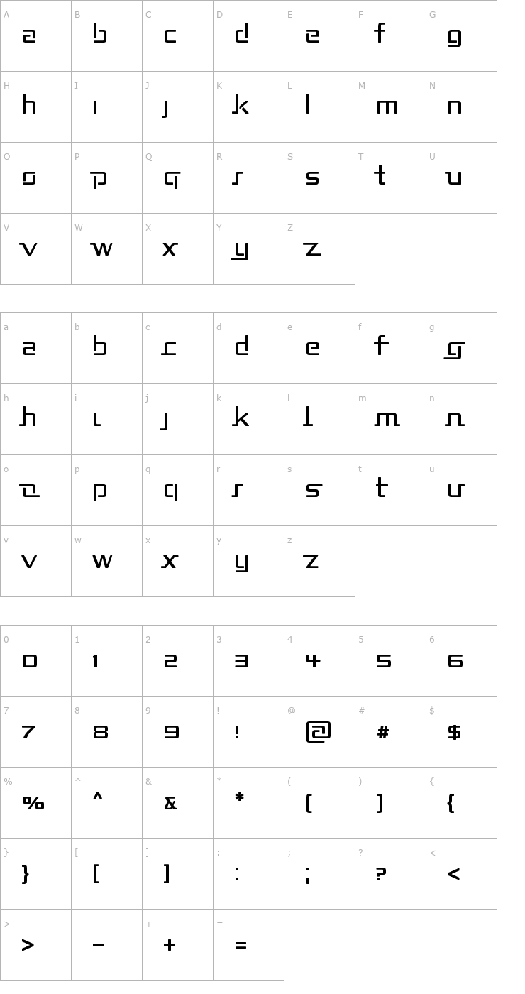 Character Map Republika II Font