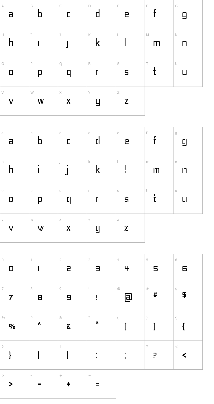 Character Map Republika IV Cnd Font