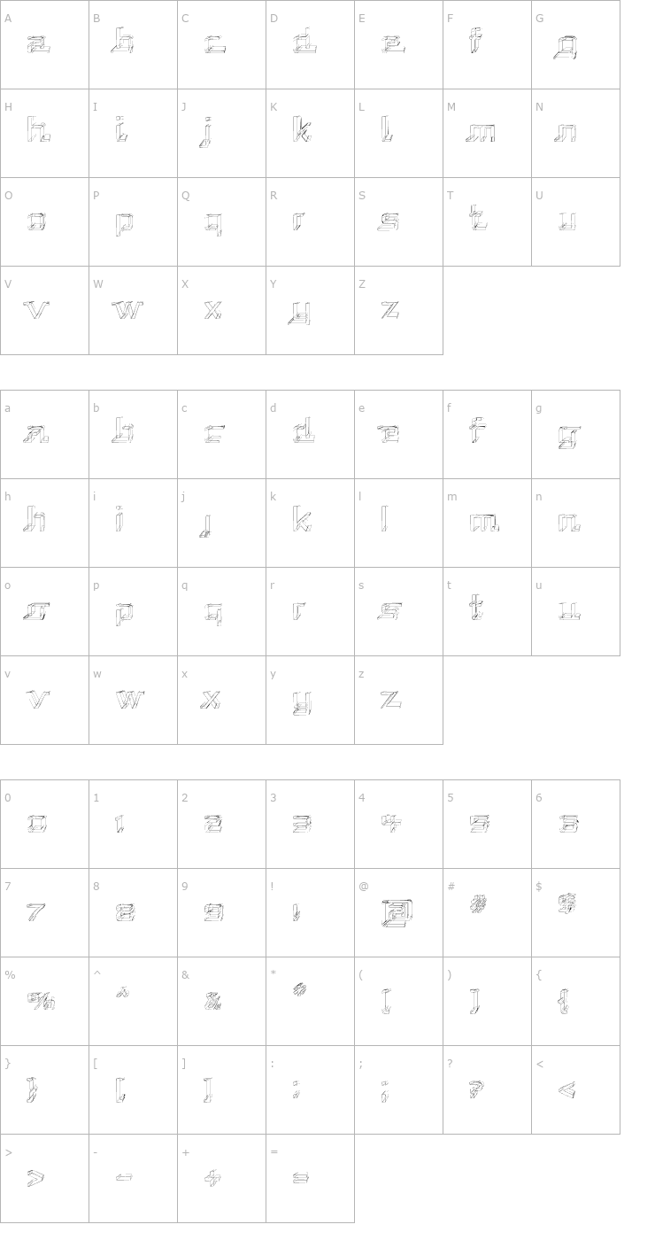 Character Map Republika - Sketch Font