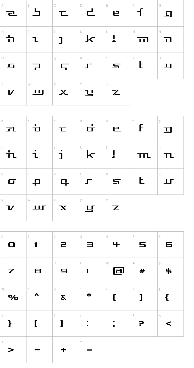 Character Map Republika V Exp Font