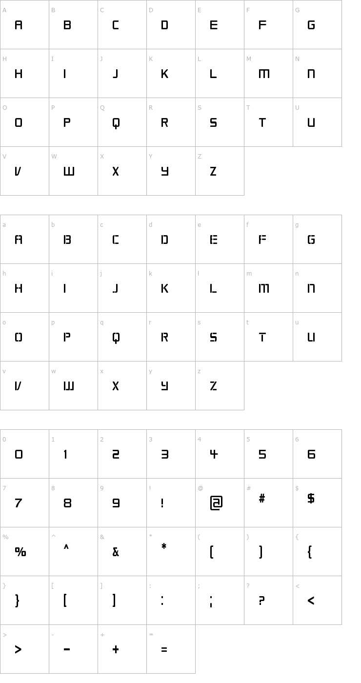 Character Map Republikaps Cnd Font