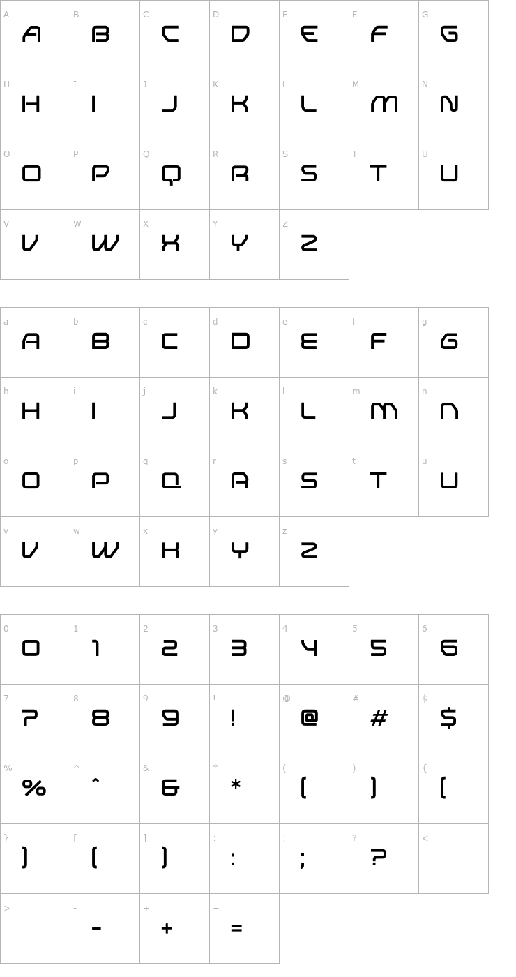 Character Map Research Remix Font