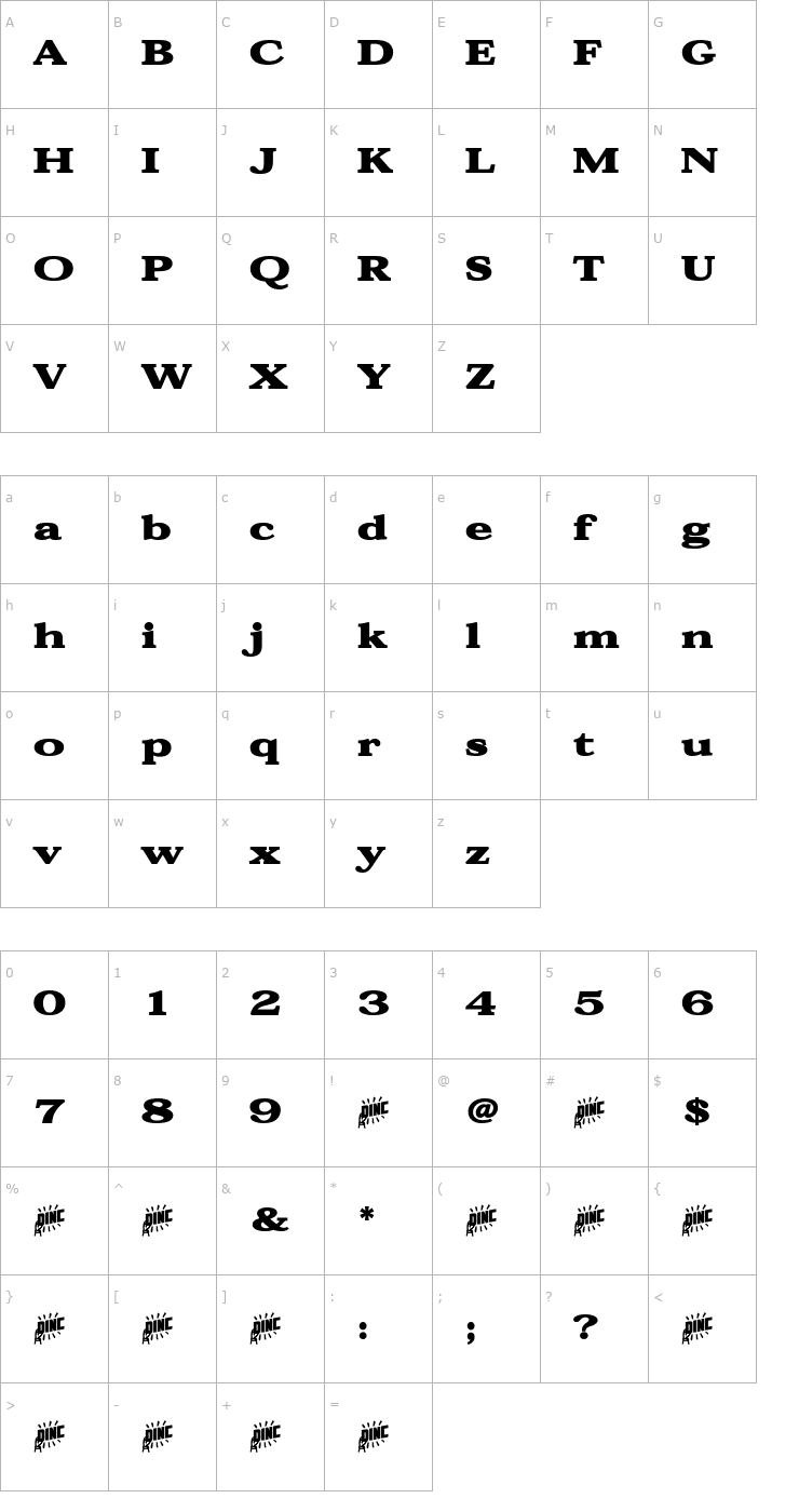 Character Map Respect Font