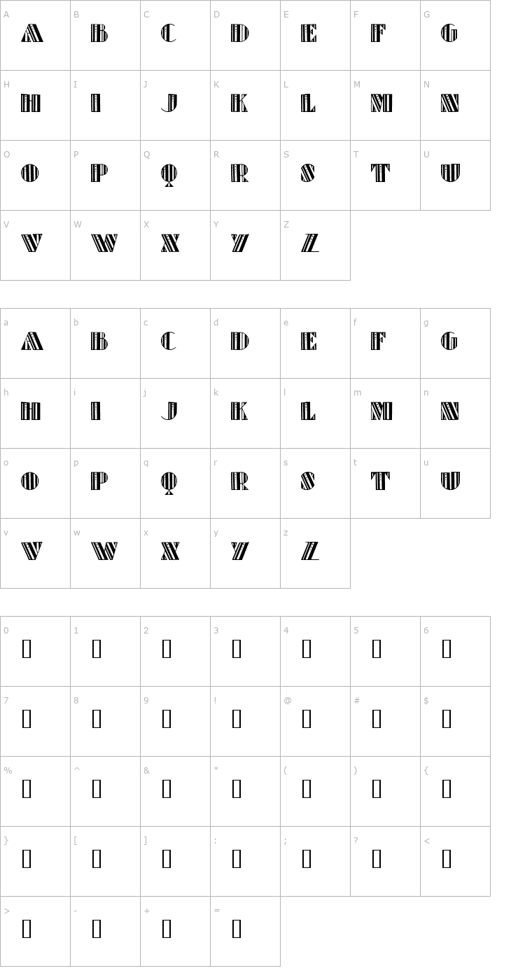 Character Map Retro Elite Font