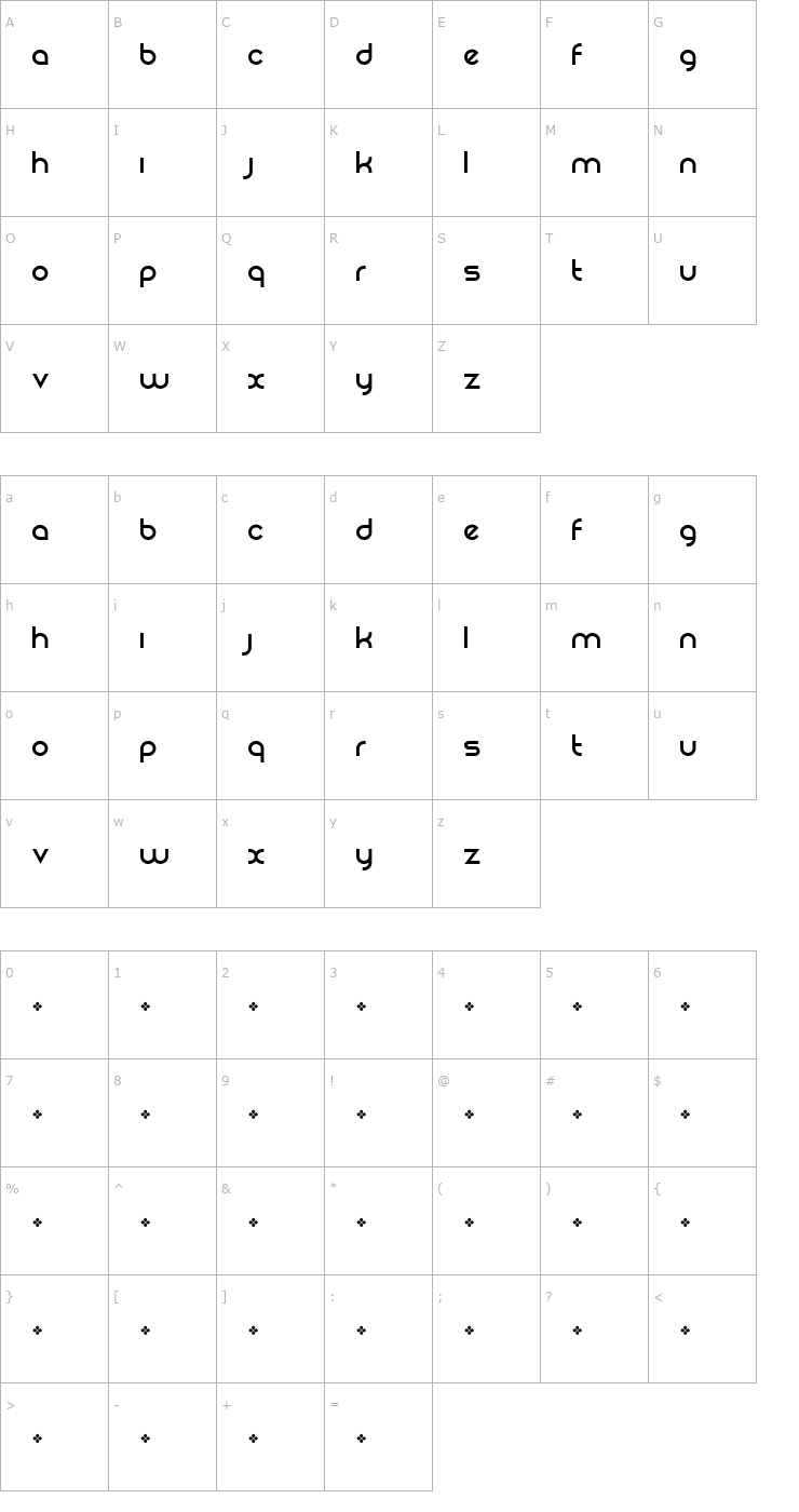 Character Map Rezland Font