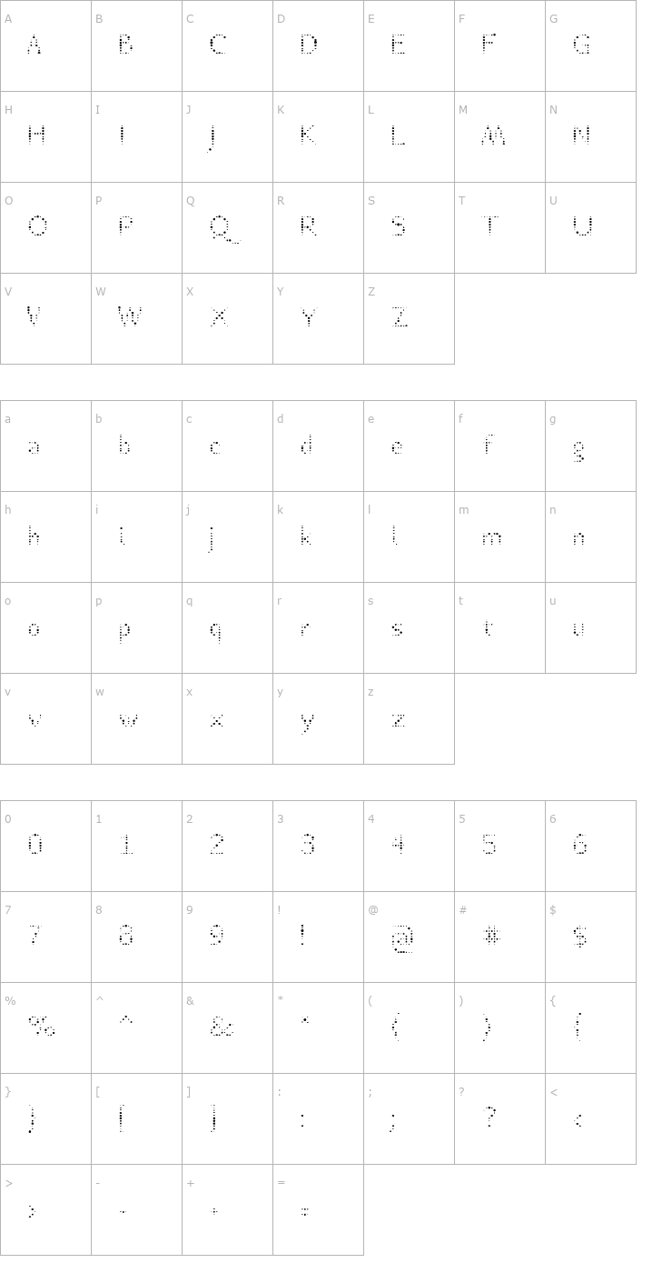 Character Map Rheostat Celsius Lite Font