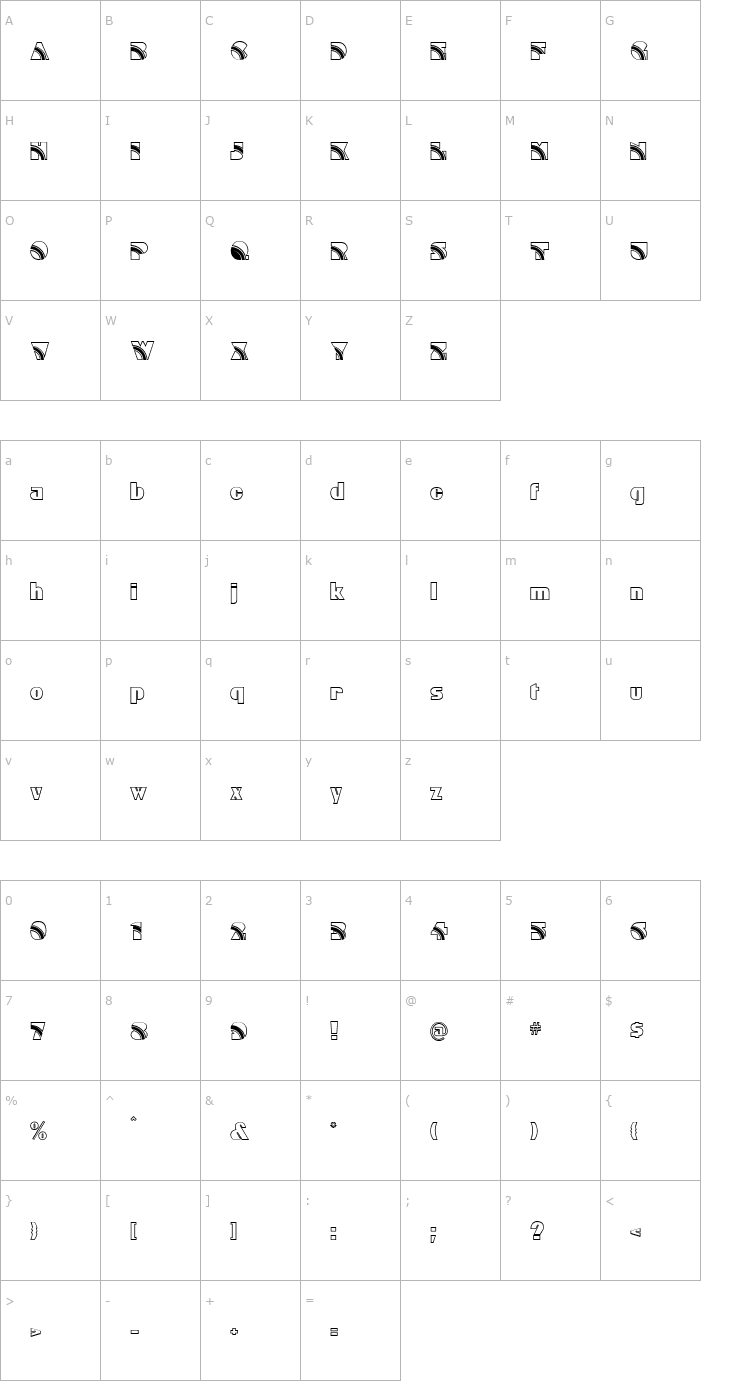 Character Map Rhodes Font