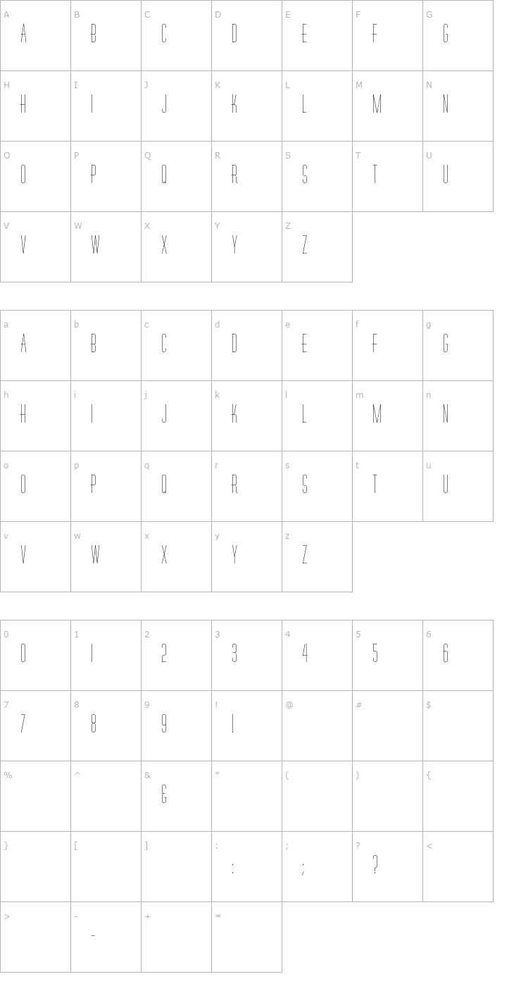 Character Map RhyOlver Font