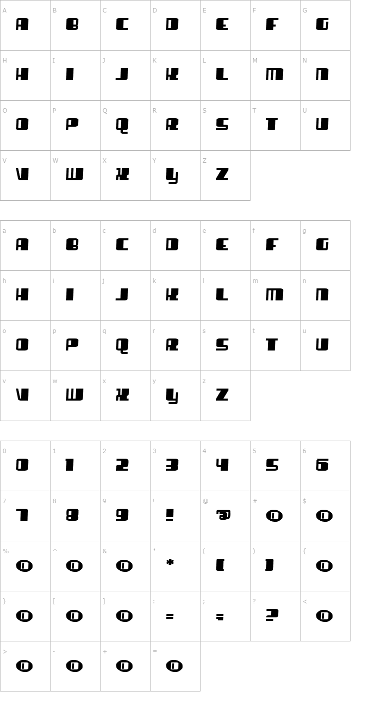 Character Map RingRing Font