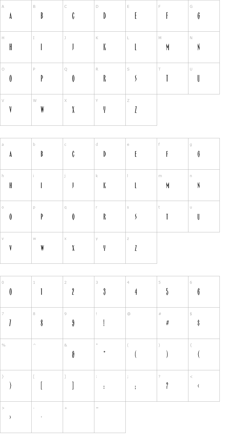 Character Map Ringworld Font