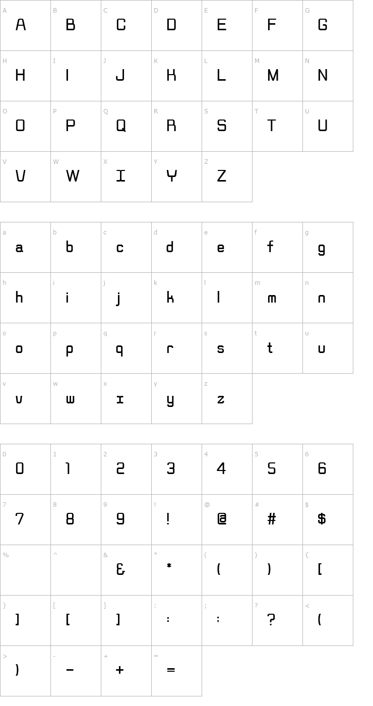 Character Map Rippen Regular Font