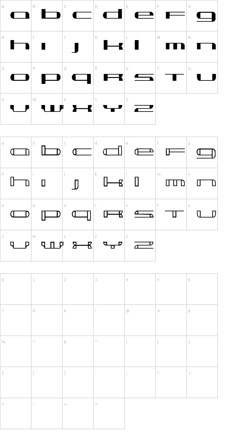 Character Map risk Font