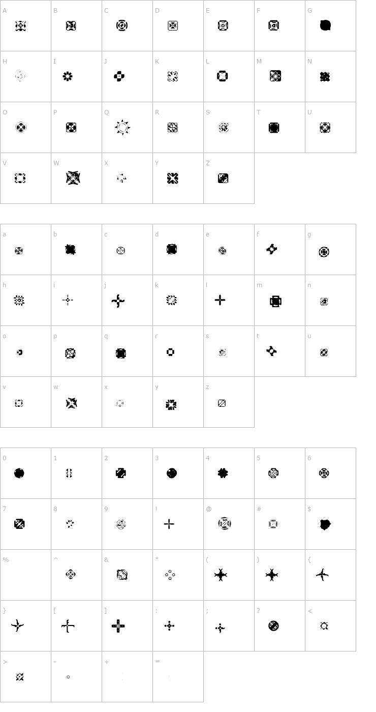 Character Map Ritual-Four Font