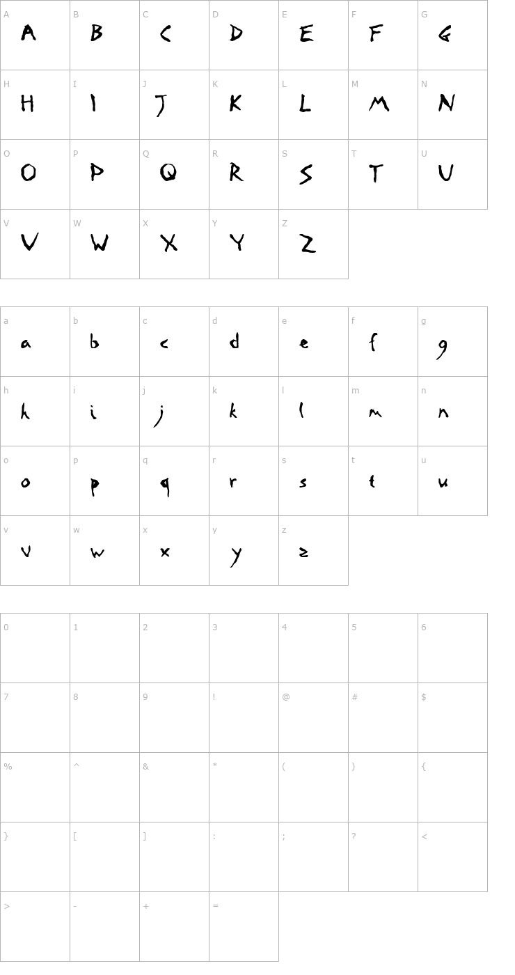 Character Map Road Crossed Font