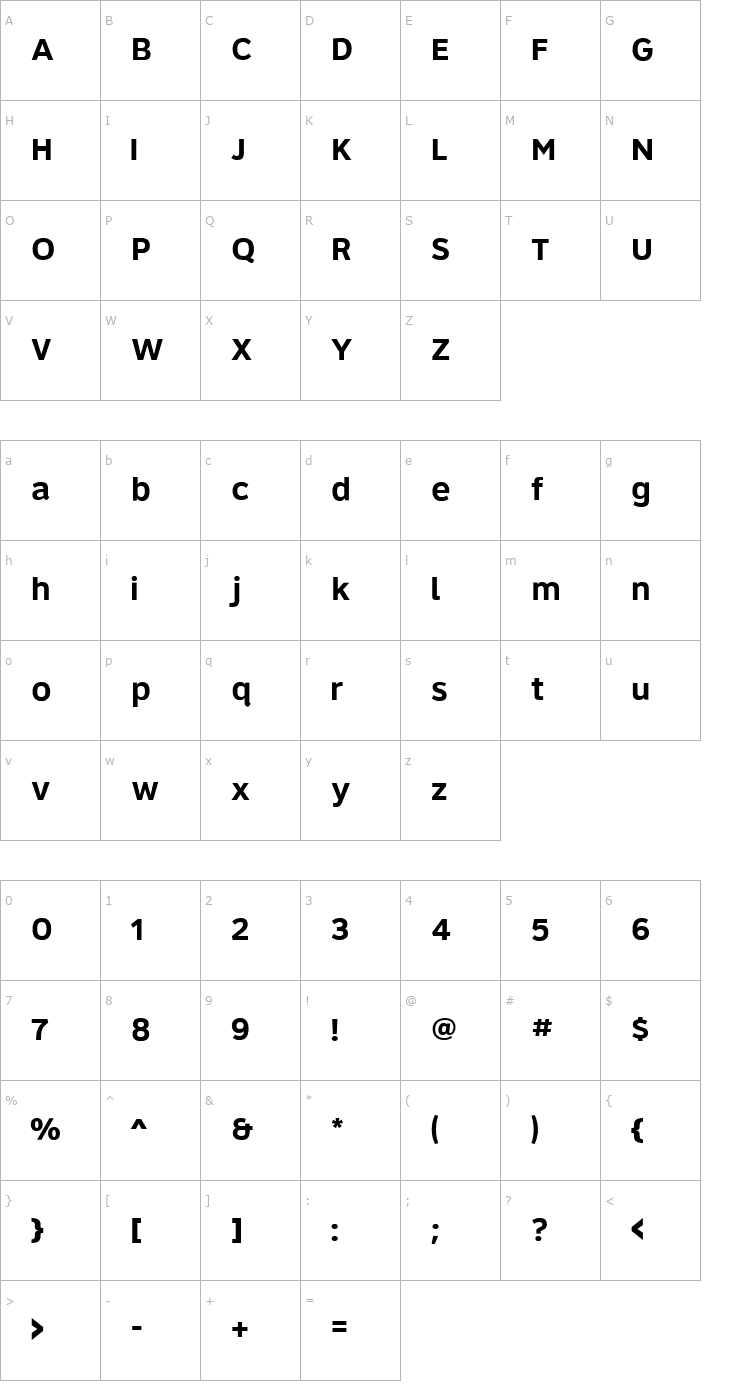 Character Map Roadgeek 2005 Series 6B Font