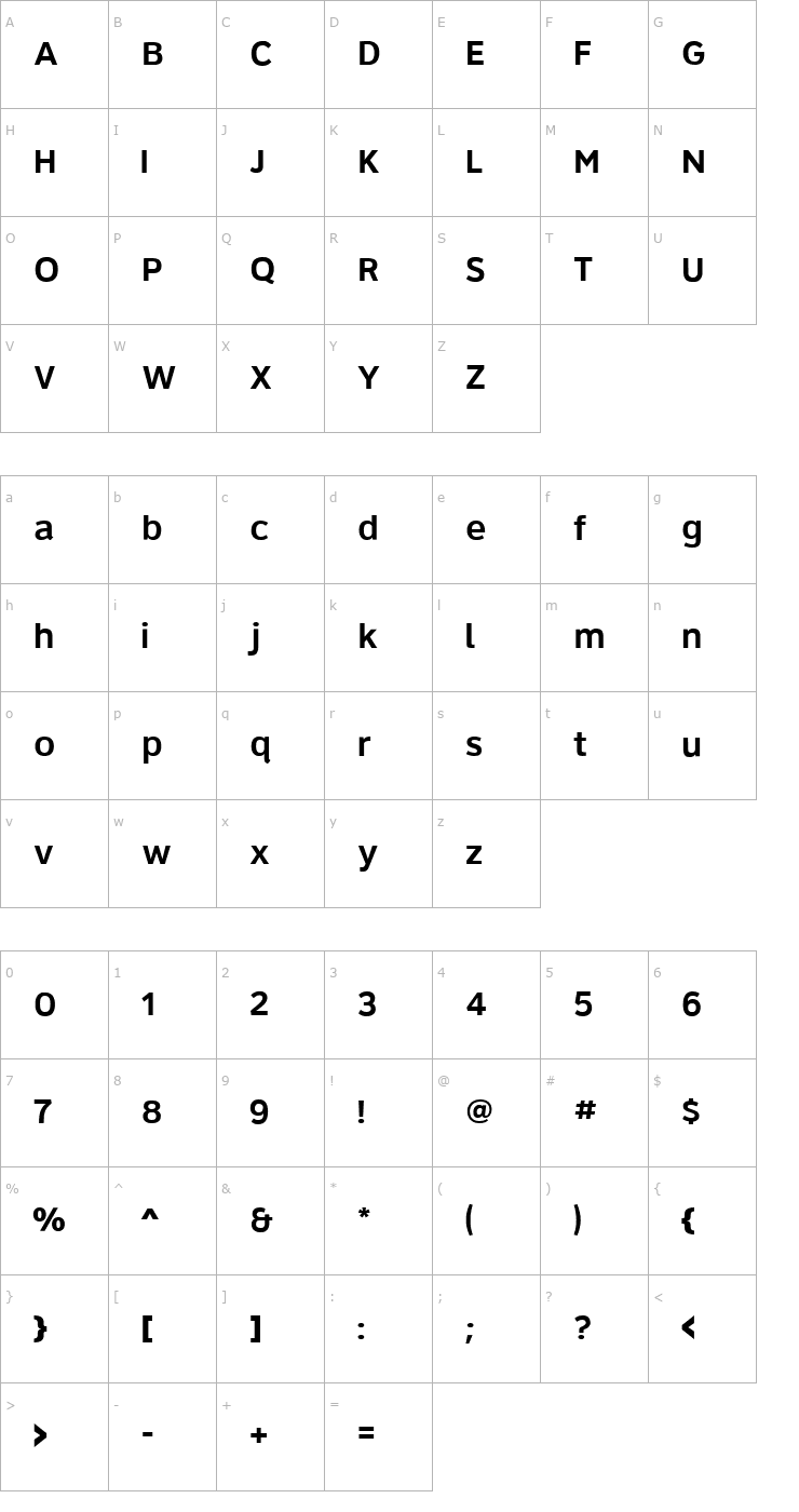 Character Map Roadgeek 2005 Series 6W Font