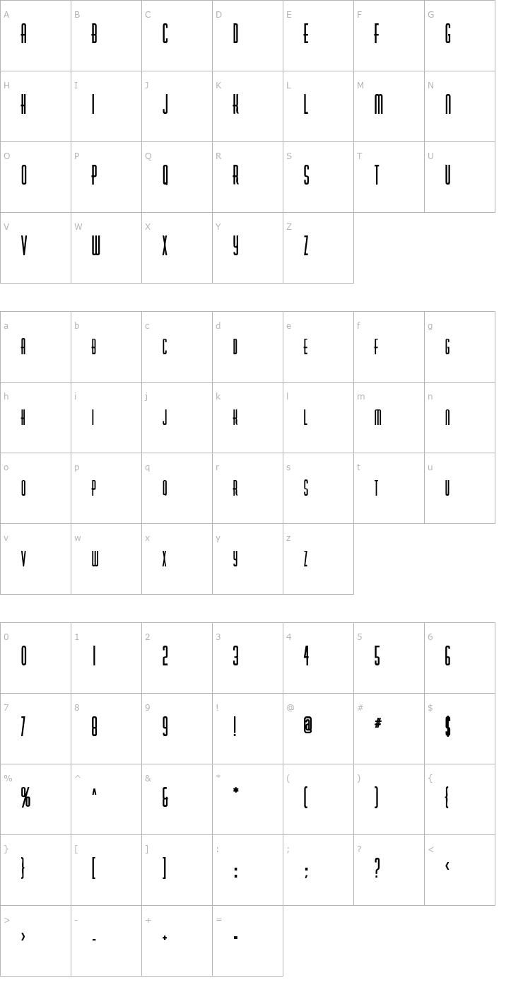 Character Map RobaloSCapsSSK Bold Font