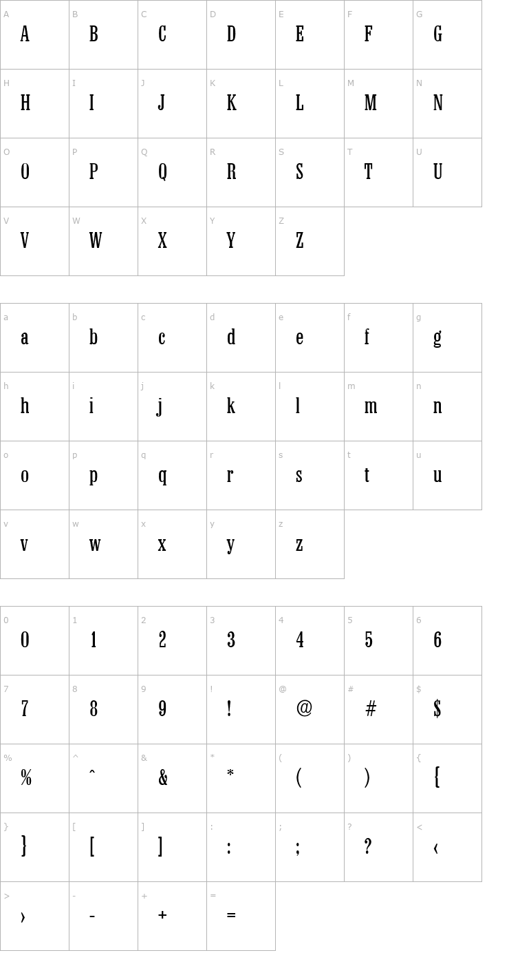 Character Map RobertBecker Font
