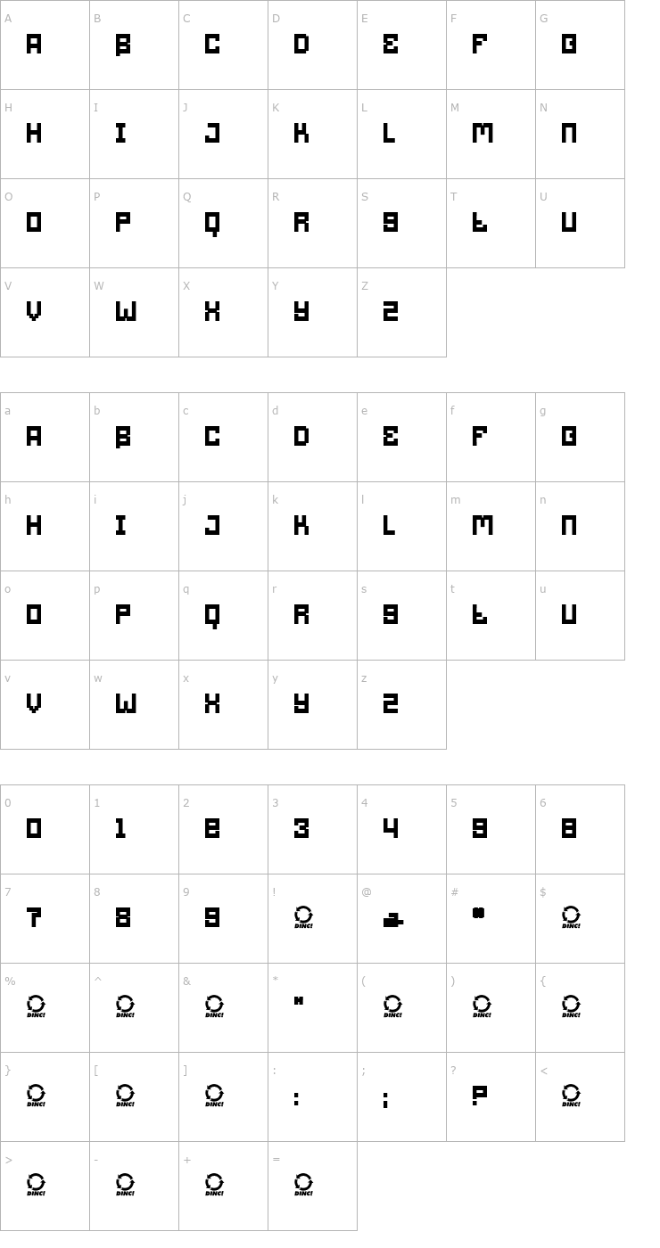 Character Map Robot.Com Font