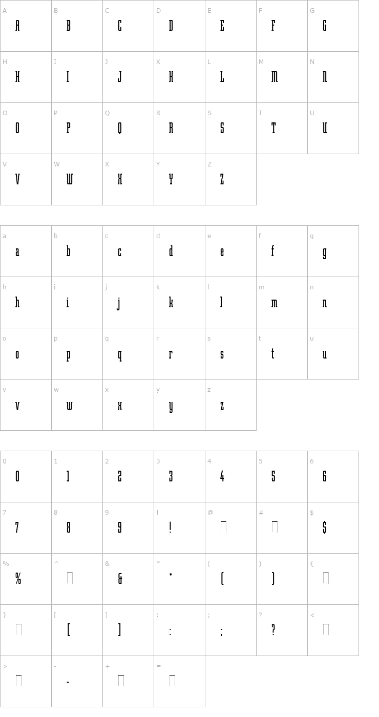 Character Map Robotik Plain Font