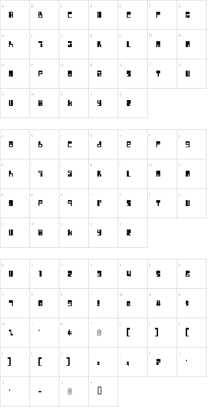 Character Map Rocket Font