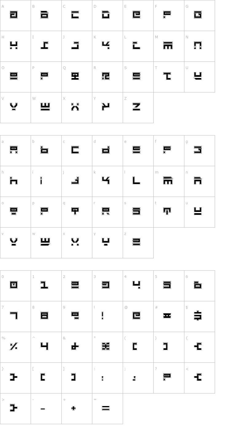 Character Map Rocket Type Pro Font