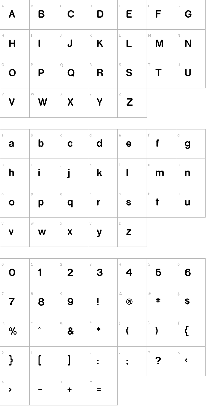 Character Map RockoFLF-Bold Font
