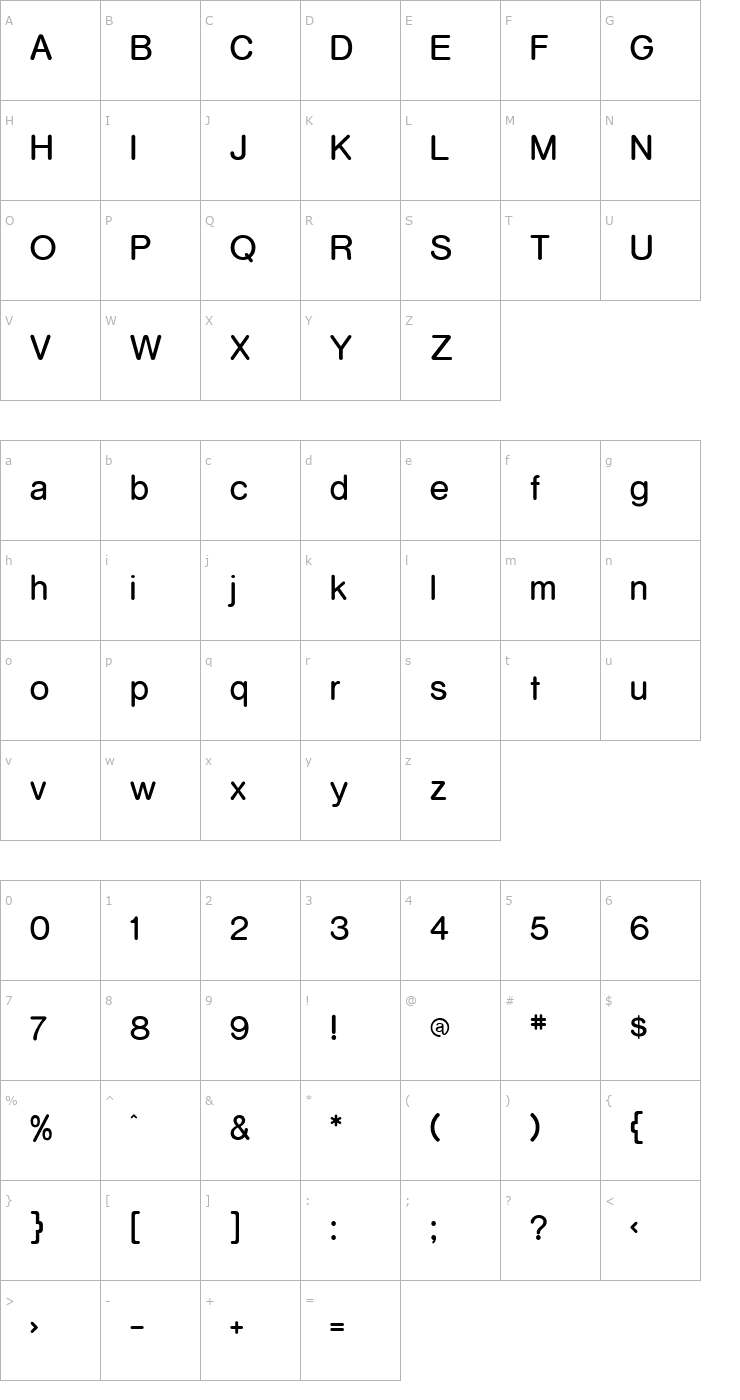 Character Map RockoFLF Font