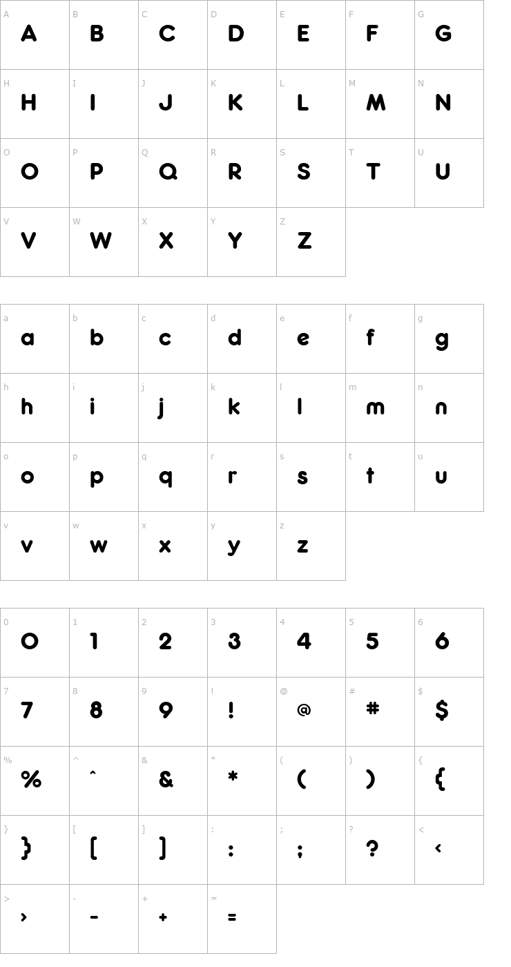 Character Map RockoUltraFLF Font
