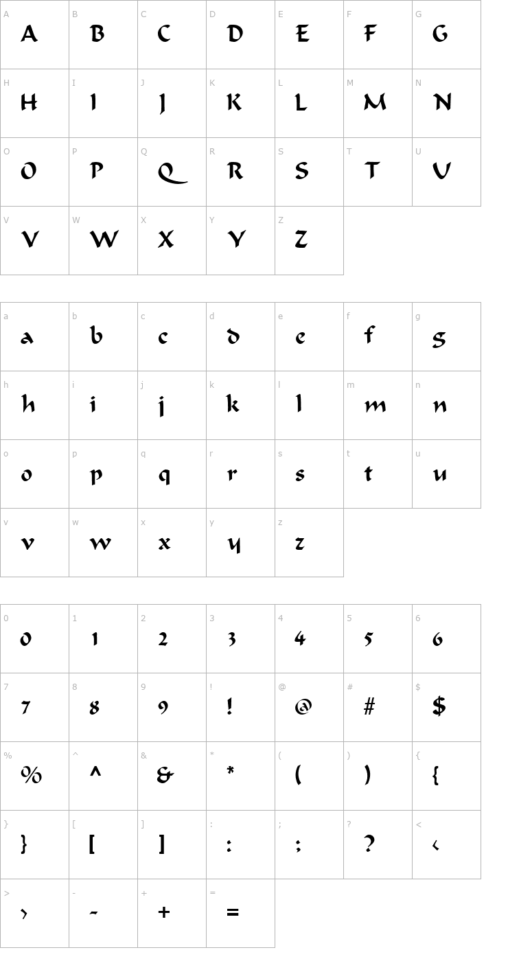 Character Map RococoSSK Regular Font