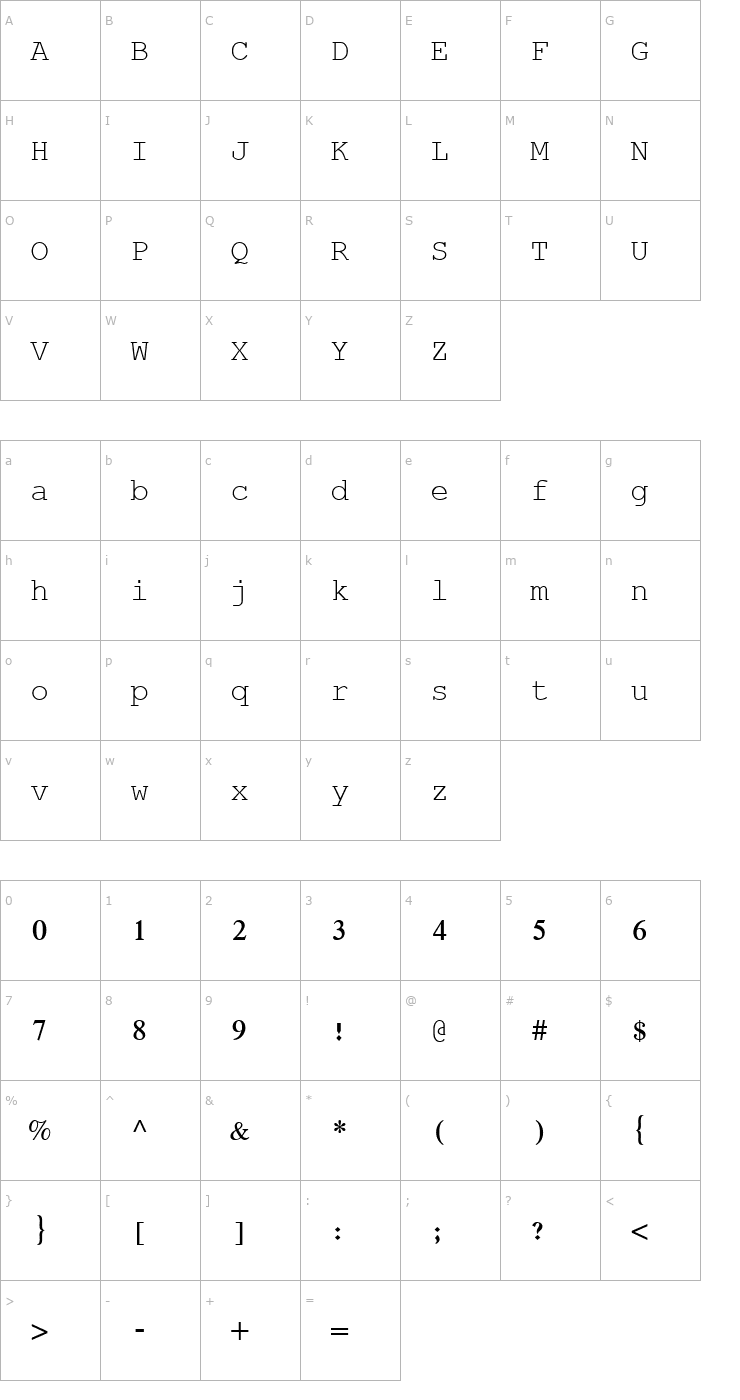 Character Map Rod Transparent Font