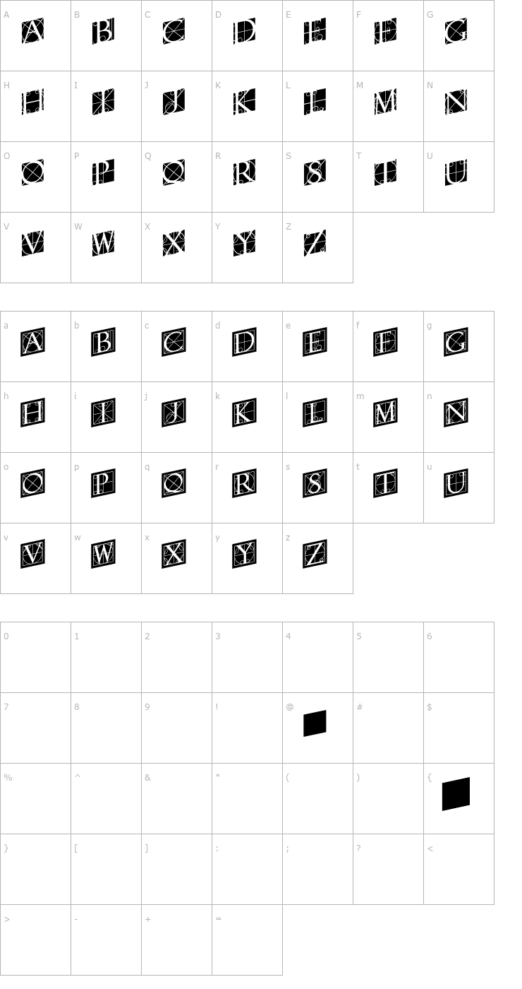 Character Map RodgauerTwo Font