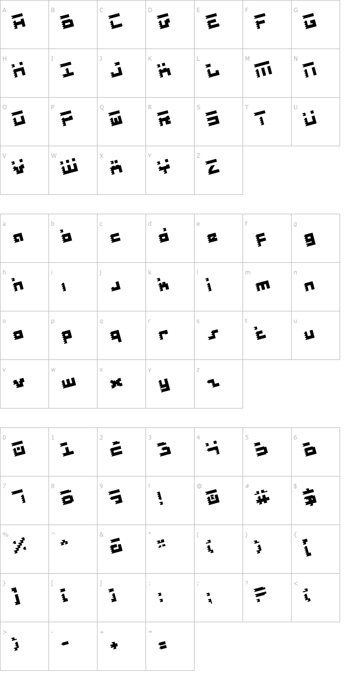 Character Map Roid Rage Rough Font
