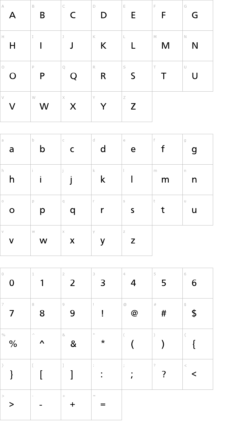 Character Map Roissy Font